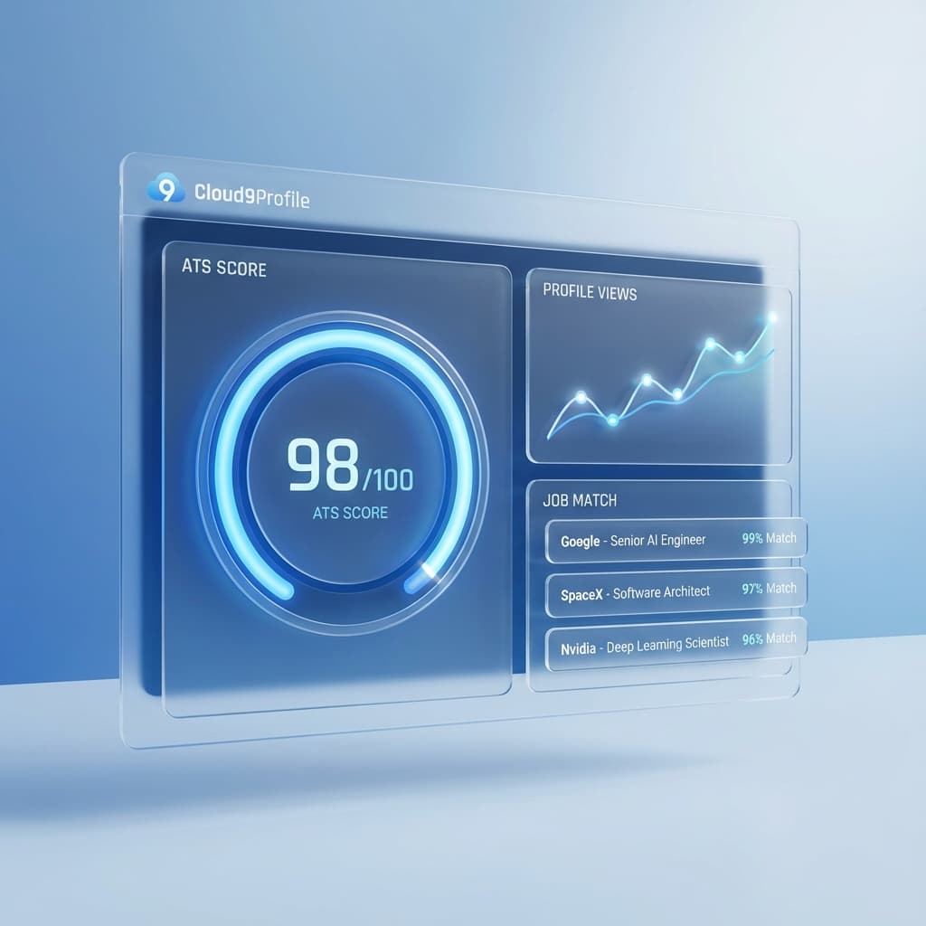 Cloud9Profile dashboard with resume builder, ATS checker and portfolio tools