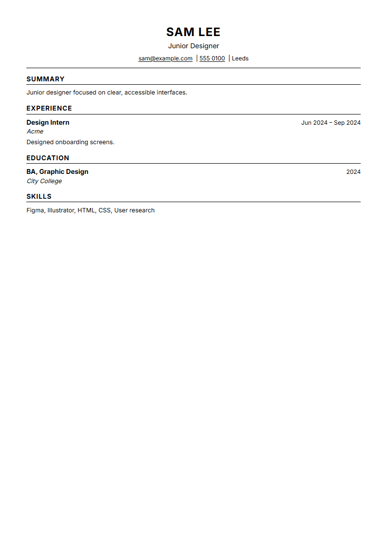 Standard ATS resume template
