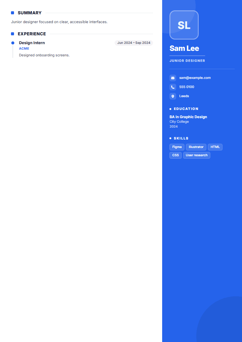 Creative resume template