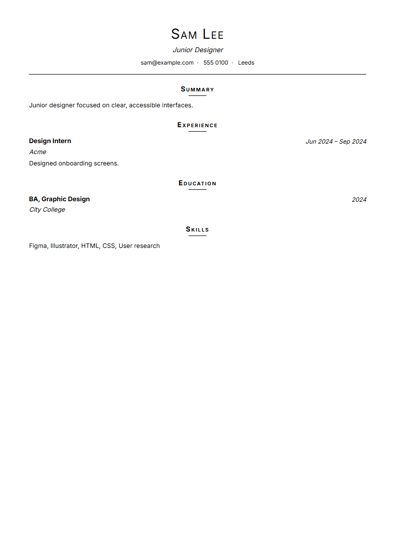 Professional ATS resume template